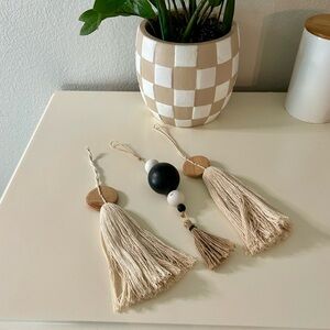 Boho Tassel Wall Decor with Beads (Set of 3)